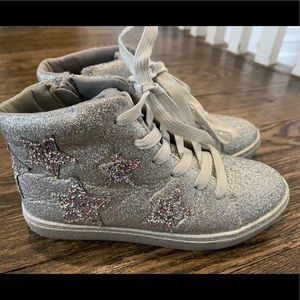 Glitter High Top Steve Madden Sneaker with Stars